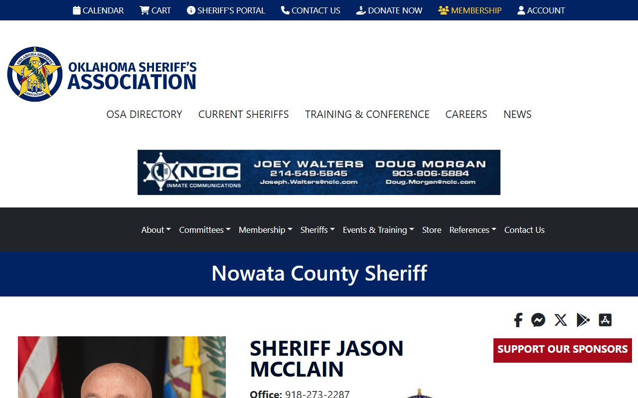 Oklahoma Sheriffs' Association Nowata County sheriff profile